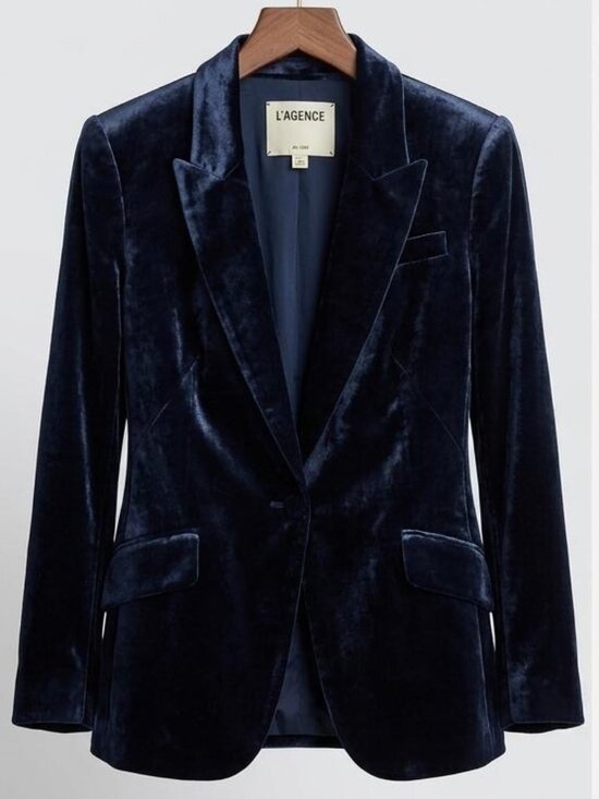 L'AGENCE Jackets & Blazers - L'AGENCE - Velvet Blazer in Midnight Blue - Women's Size S